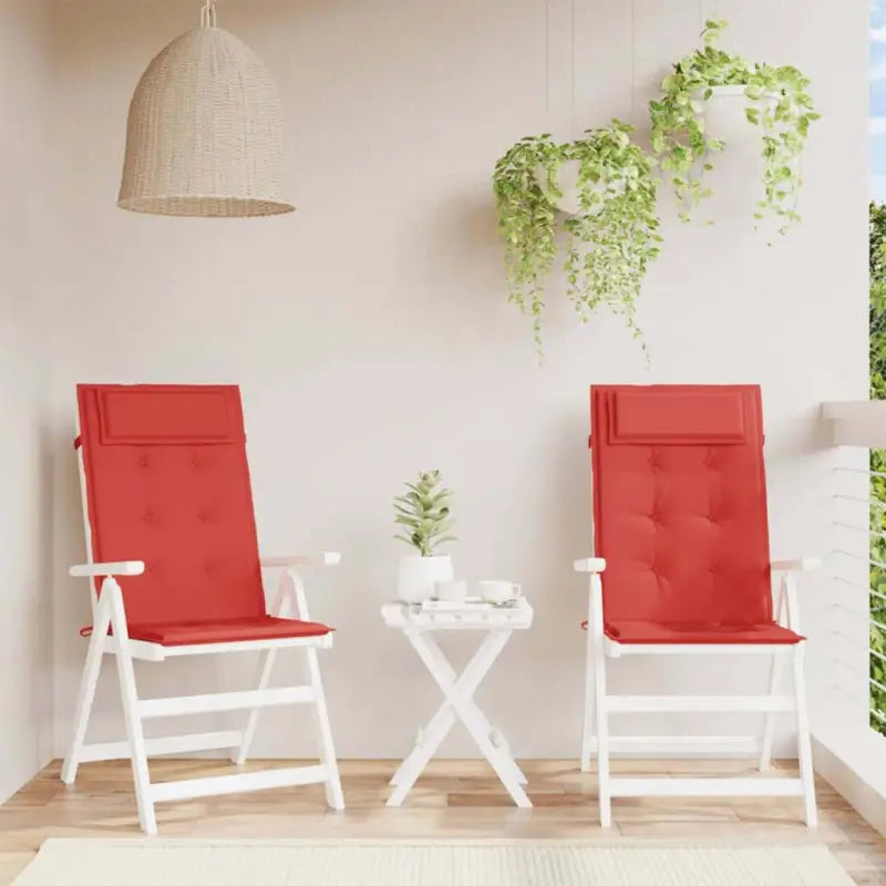 Stoelkussens met hoge rug van oxford stof voor frisse uitstraling - Rood / 2 - Stoelkussens