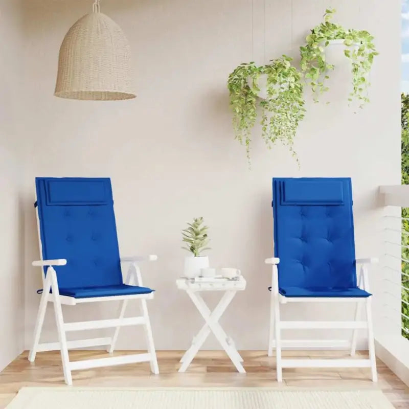 Stoelkussens met hoge rug van oxford stof voor frisse uitstraling - Blauw / 2 - Stoelkussens