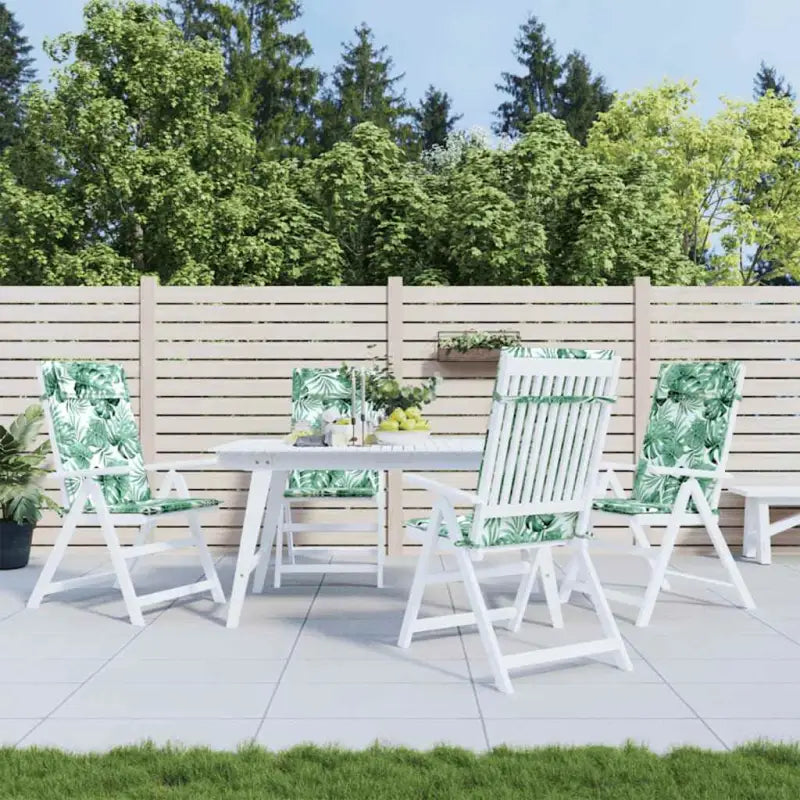 Stoelkussens met hoge rug van oxford stof voor frisse uitstraling - Bladpatroon / 4 - Stoelkussens