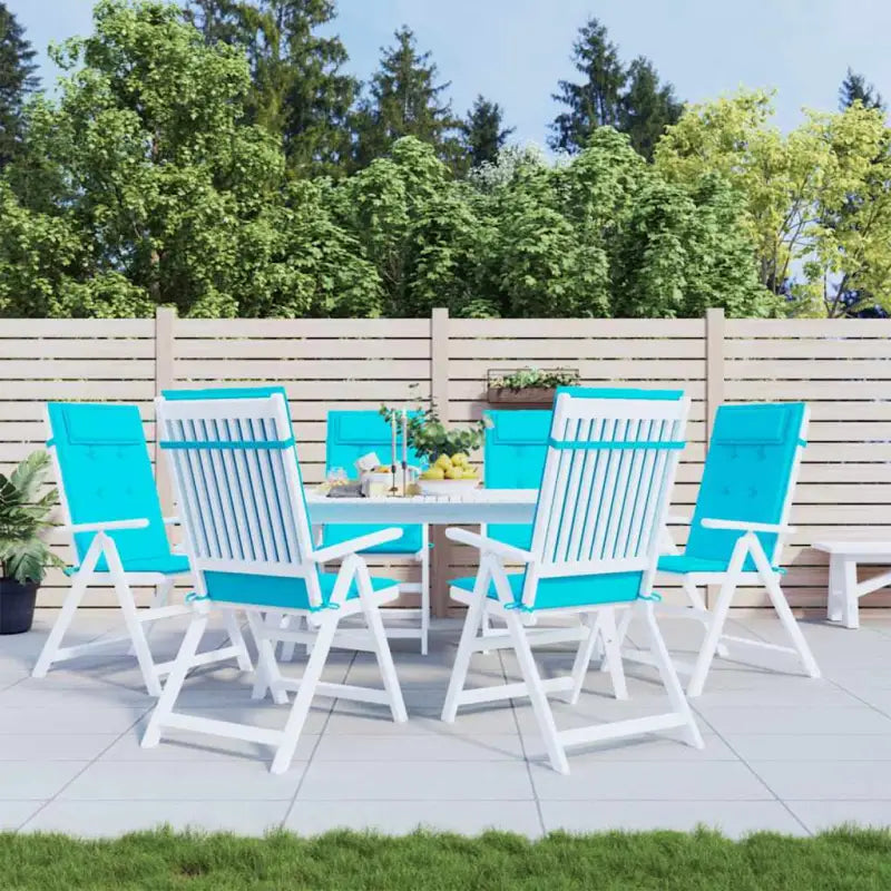 Stoelkussens met hoge rug van oxford stof voor frisse uitstraling - Turquoise / 6 - Stoelkussens