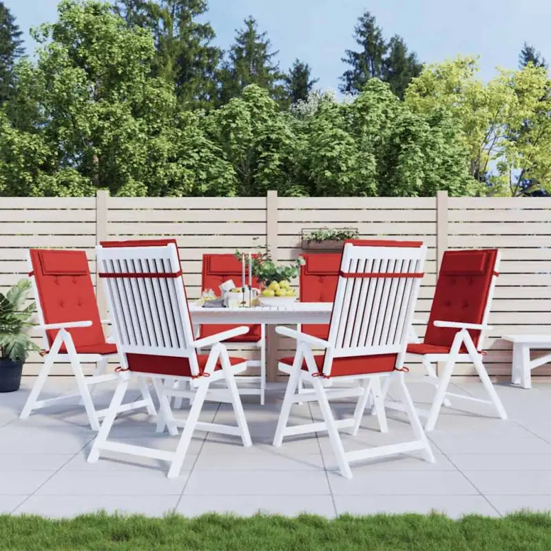 Stoelkussens met hoge rug van oxford stof voor frisse uitstraling - Rood / 6 - Stoelkussens