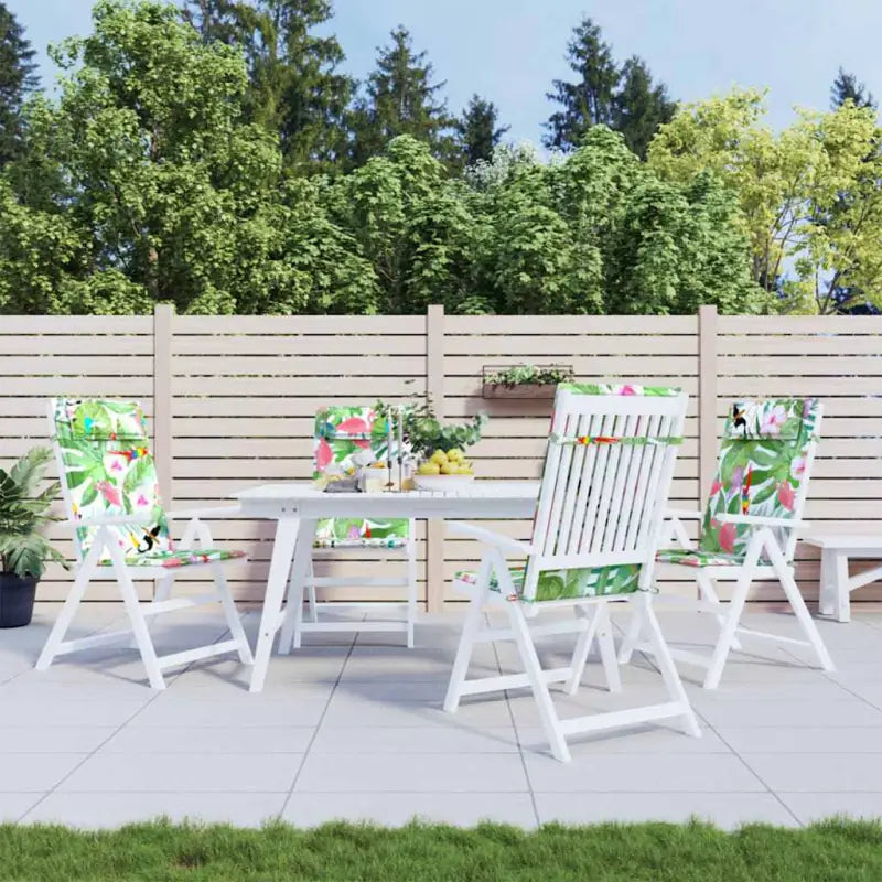Stoelkussens met hoge rug van oxford stof voor frisse uitstraling - Groen en roze / 4 - Stoelkussens