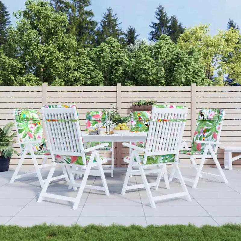 Stoelkussens met hoge rug van oxford stof voor frisse uitstraling - Groen en roze / 6 - Stoelkussens