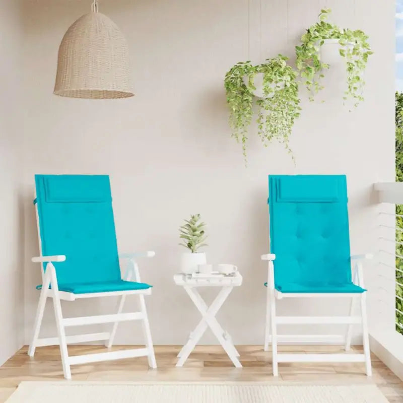 Stoelkussens met hoge rug van oxford stof voor frisse uitstraling - Turquoise / 2 - Stoelkussens