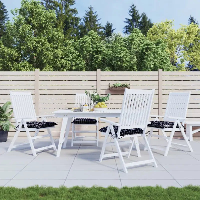 Stoelkussens van Oxford stof voor een frisse uitstraling en behoud van oorspronkelijke vorm - Zwart en wit / 40 x 40 x
