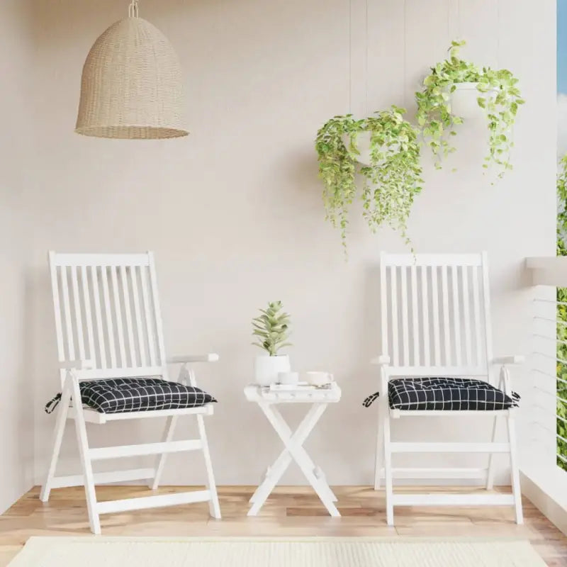 Stoelkussens van Oxford stof voor een frisse uitstraling en behoud van oorspronkelijke vorm - Zwart en wit / 40 x 40 x