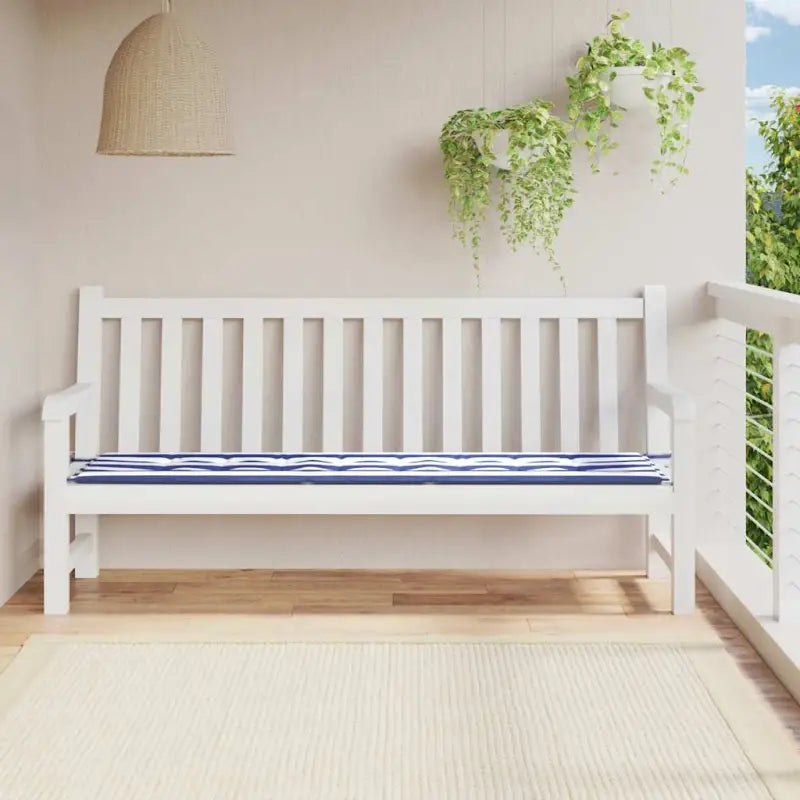 Stoelkussens van oxford stof voor een frisse uitstraling in je tuin - Blauw en wit / 200 x 50 x 3 cm / 1 - Stoelkussens