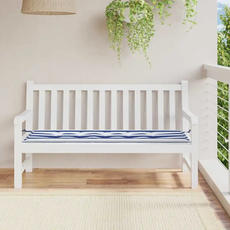 Stoelkussens van oxford stof voor een frisse uitstraling in je tuin - Blauw en wit / 150 x 50 x 3 cm / 1 - Stoelkussens
