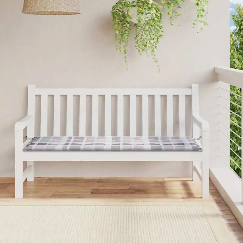 Stoelkussens van oxford stof voor een frisse uitstraling in je tuin - Grijs ruitpatroon / 150 x 50 x 3 cm / 1
