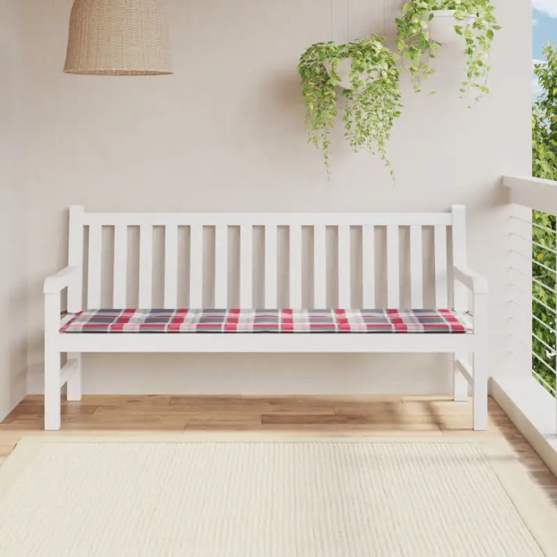 Stoelkussens van oxford stof voor een frisse uitstraling in je tuin - Rood ruitpatroon / 180 x 50 x 3 cm / 1