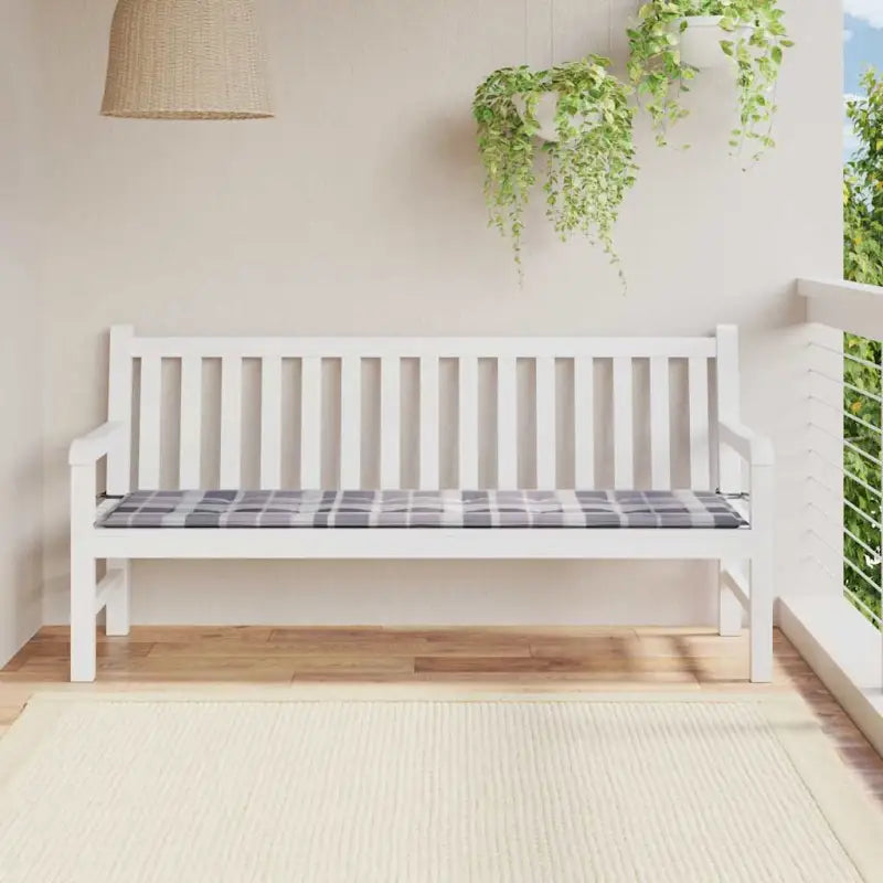 Stoelkussens van oxford stof voor een frisse uitstraling in je tuin - Grijs ruitpatroon / 180 x 50 x 3 cm / 1