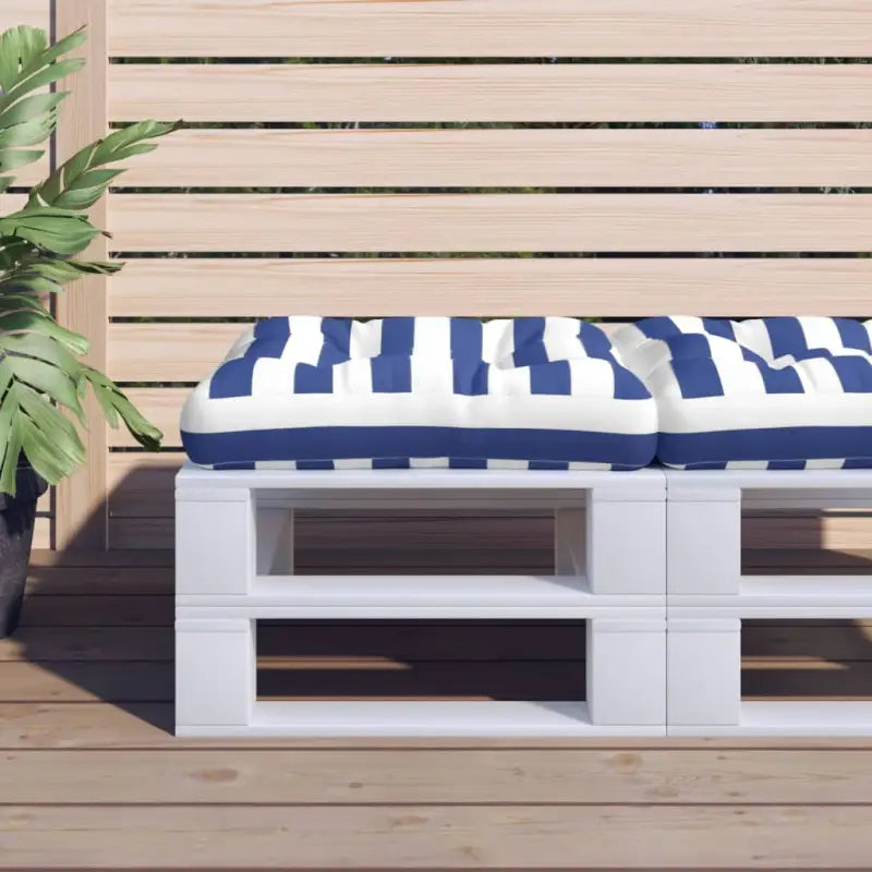 Stoelkussens van oxford stof voor een frisse uitstraling met holle vezel - Blauw en wit / 1 - Stoelkussens