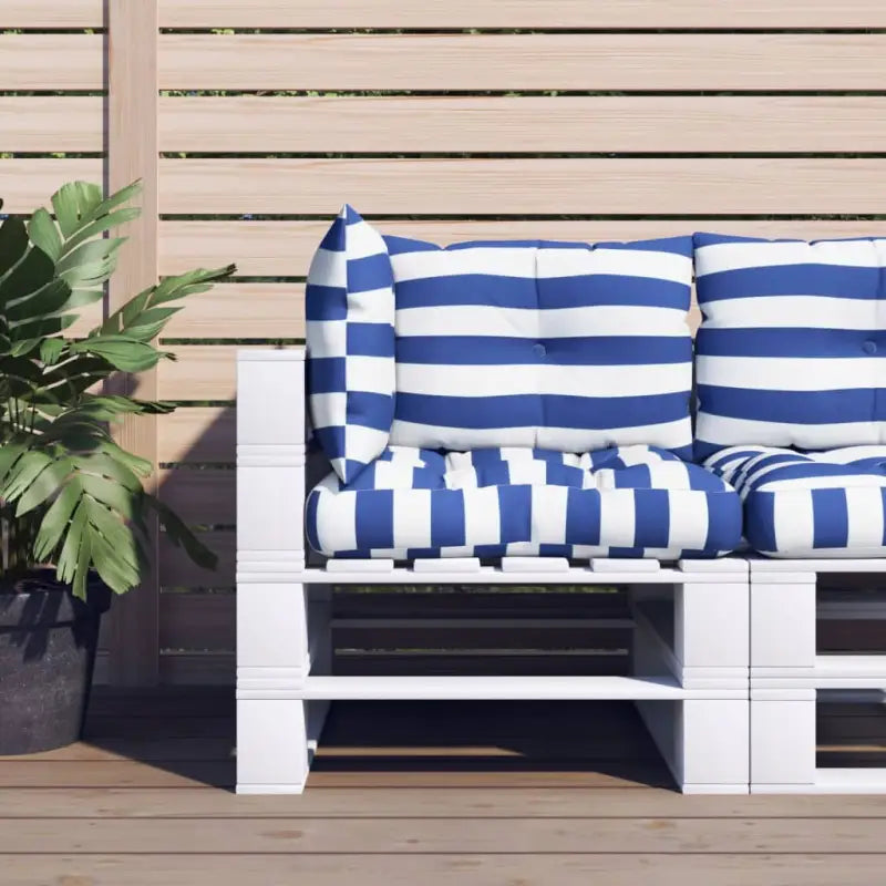 Stoelkussens van oxford stof voor een frisse uitstraling met holle vezel - Blauw en wit / 3 - Stoelkussens