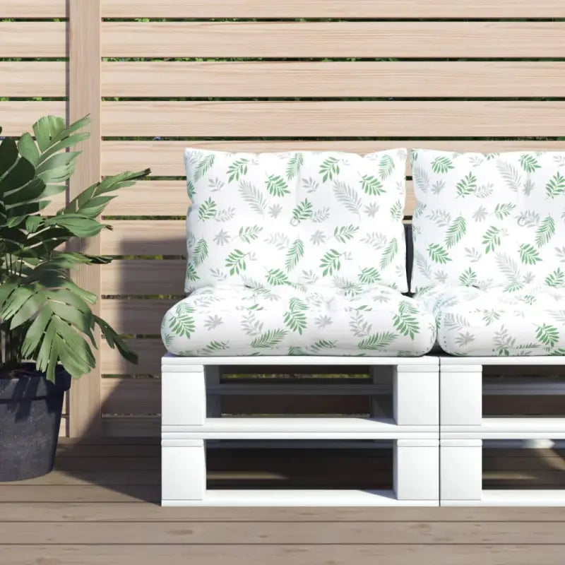 Stoelkussens van oxford stof voor een frisse uitstraling met holle vezel - Wit en groen / 2 - Stoelkussens