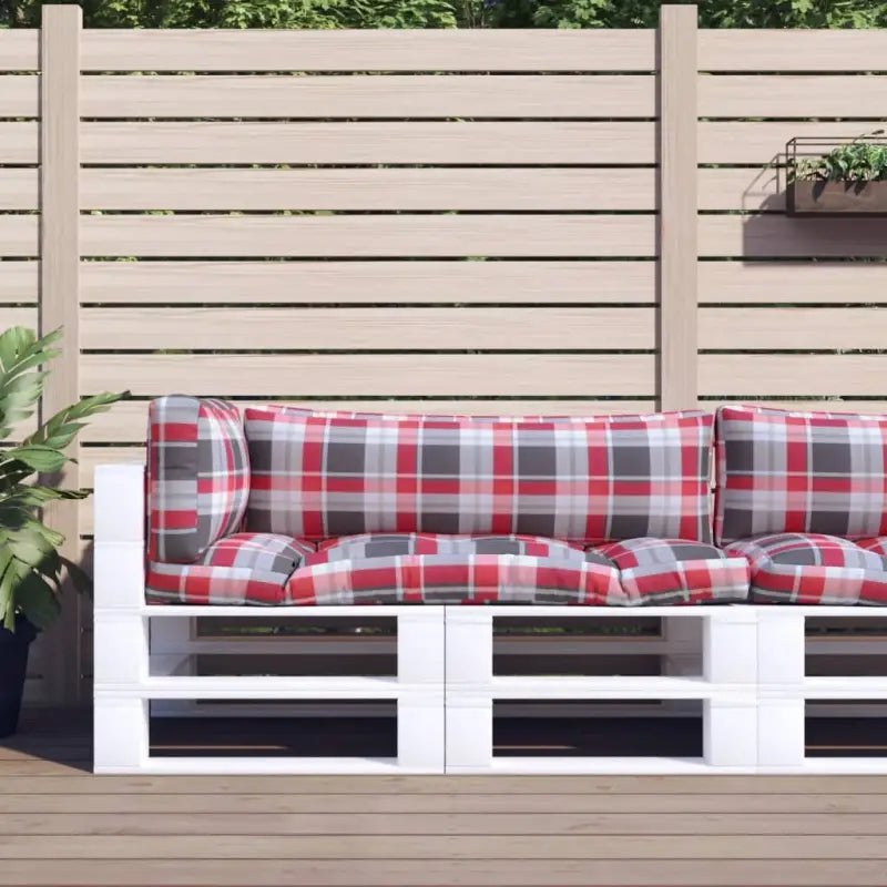 Stoelkussens voor een frisse uitstraling en behoud van oorspronkelijke vorm - Rood ruitpatroon / 3 - Stoelkussens