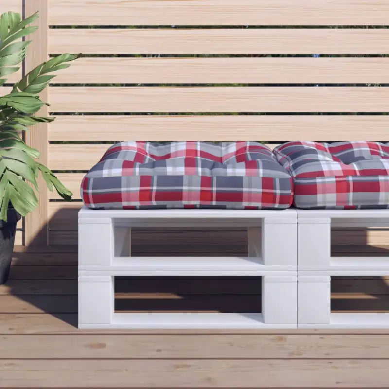 Stoelkussens voor een frisse uitstraling en oorspronkelijke vorm - Rood ruitpatroon / 1 - Stoelkussens