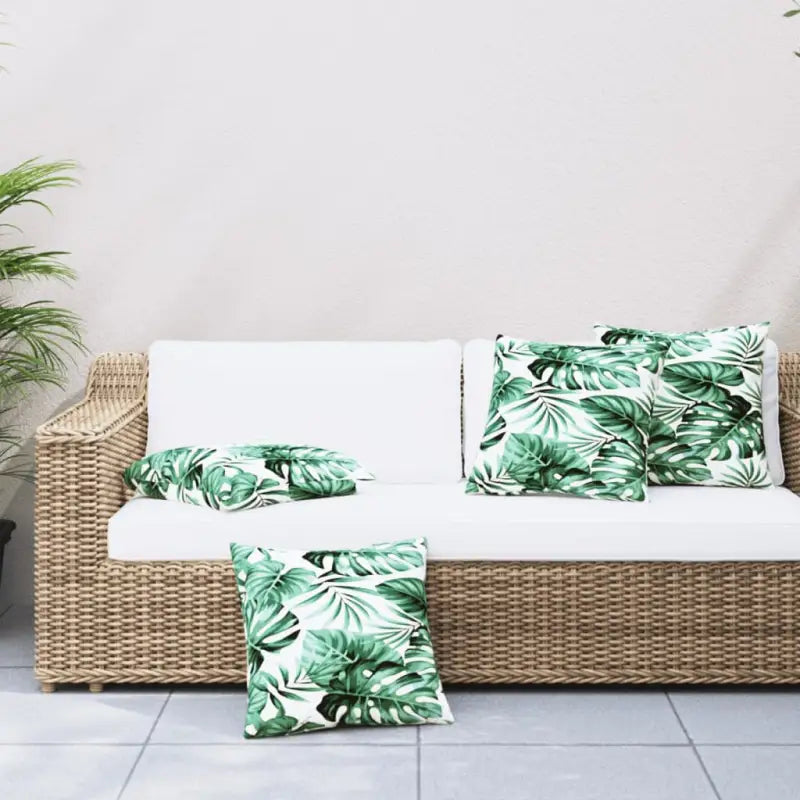 Stoelkussens voor frisse uitstraling en behoud van oorspronkelijke vorm - Bladpatroon / 50 x 50 cm / 4 - Stoelkussens