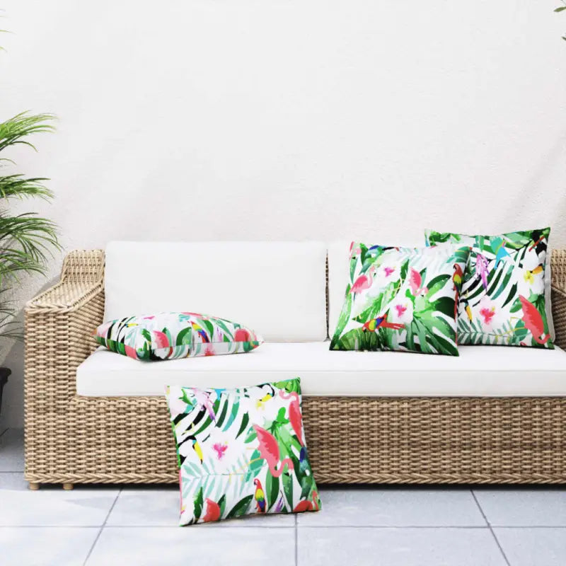 Stoelkussens voor frisse uitstraling en behoud van oorspronkelijke vorm - Groen en roze / 60 x 60 cm / 4 - Stoelkussens