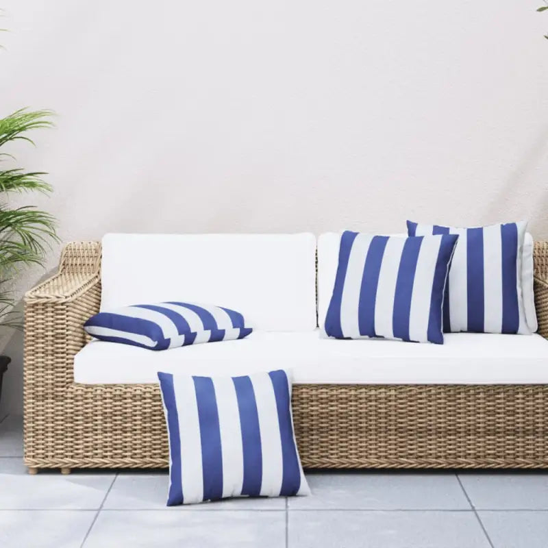 Stoelkussens voor frisse uitstraling en behoud van oorspronkelijke vorm - Blauw en wit / 60 x 60 cm / 4 - Stoelkussens