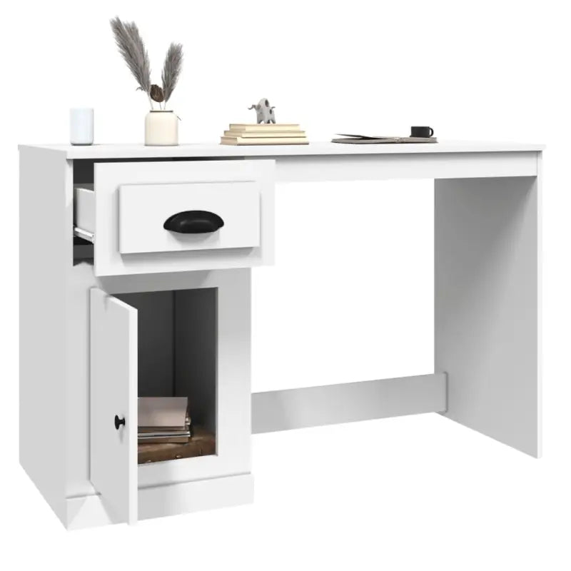 Strak bureau van bewerkt hout met moderne en elegante uitstraling - Bureaus