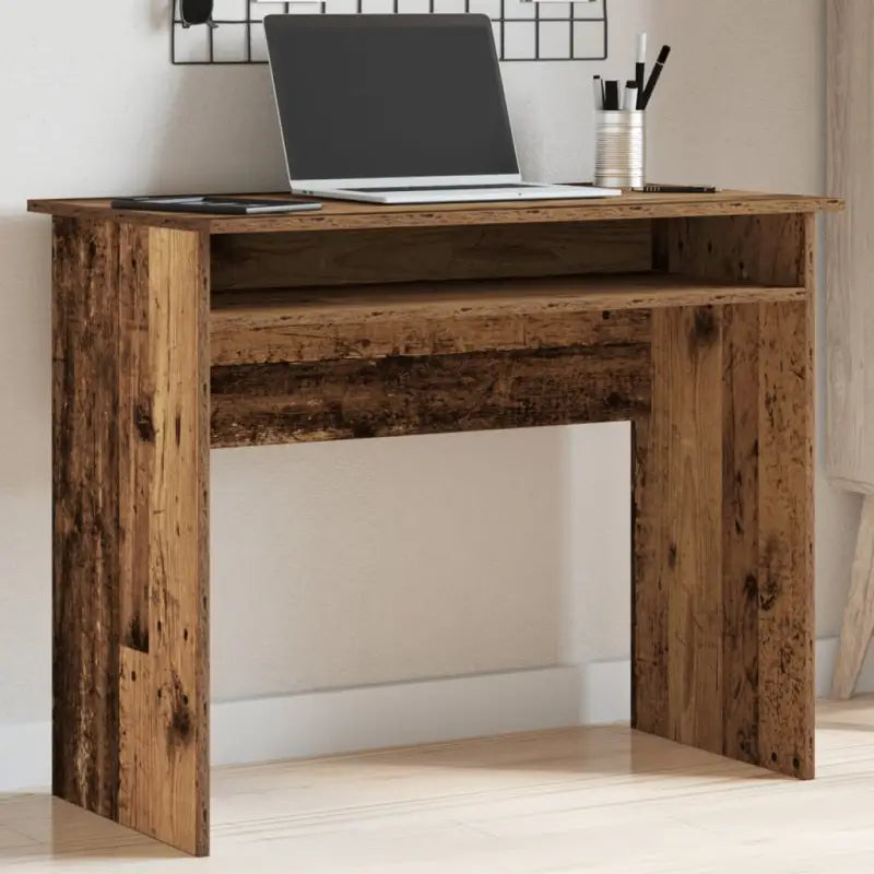Strak bureaublad van bewerkt hout eenvoudig schoon te maken - Oud hout - Bureaus