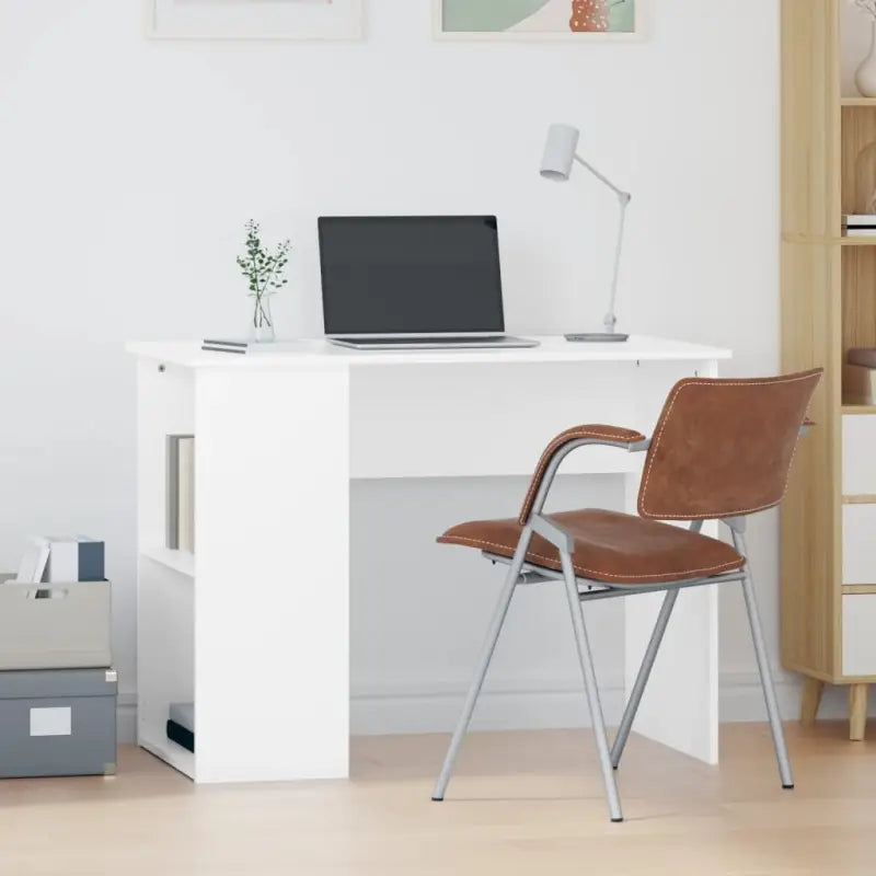 Strak en modern bureau met schappen van bewerkt hout - Wit - Bureaus