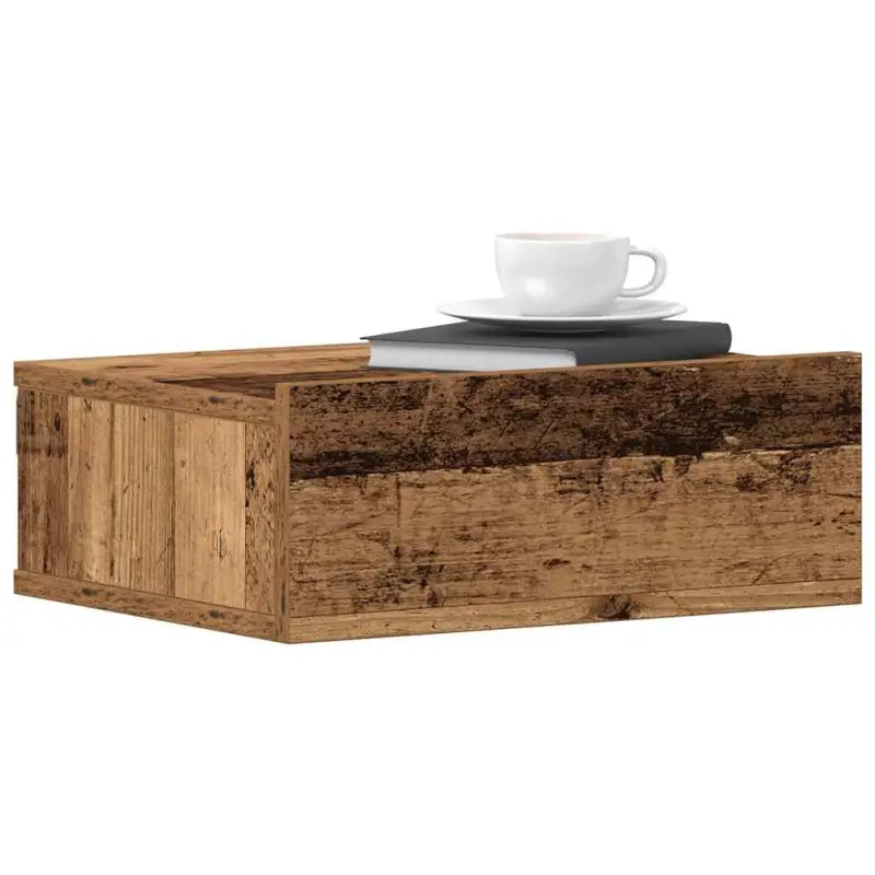 Strak nachtkastje van bewerkt hout met levering bevat - Oud hout / 1 - Nachtkastjes