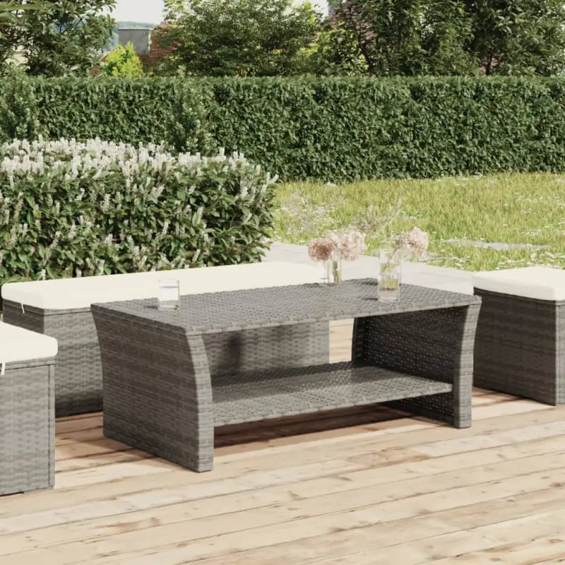 Strakke salontafel van poly rattan voor tuin of terras - Salontafels