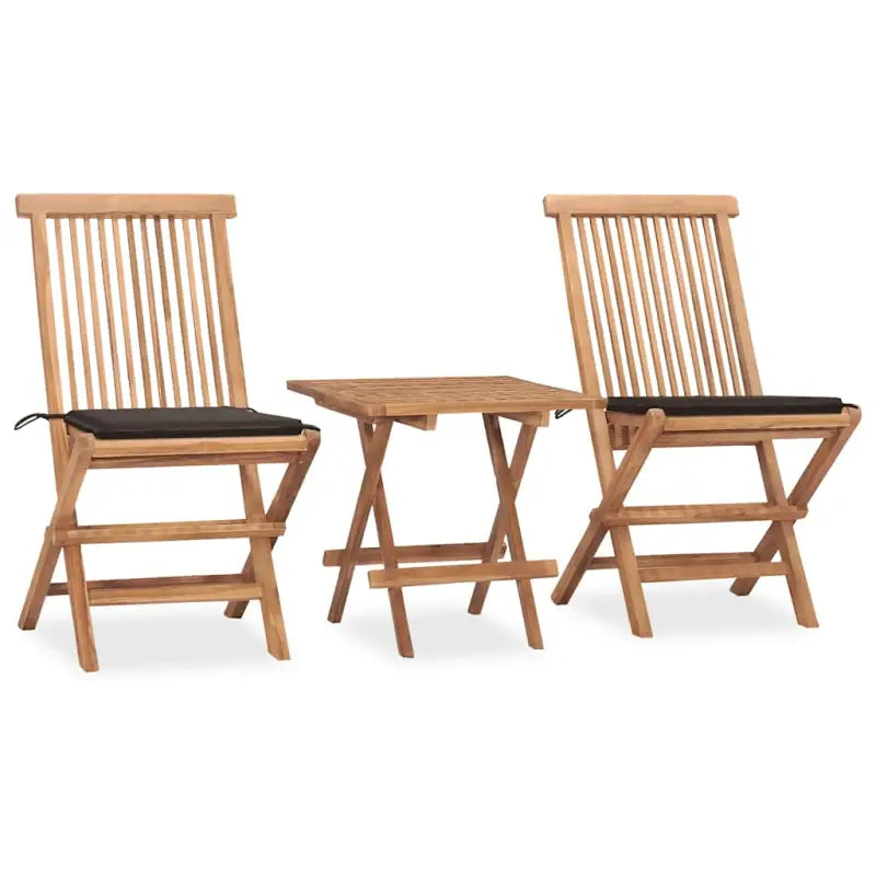 Teakhouten tuinset met fijn geschuurd afmetingen tafel en stoel - Taupe - Tuinsets