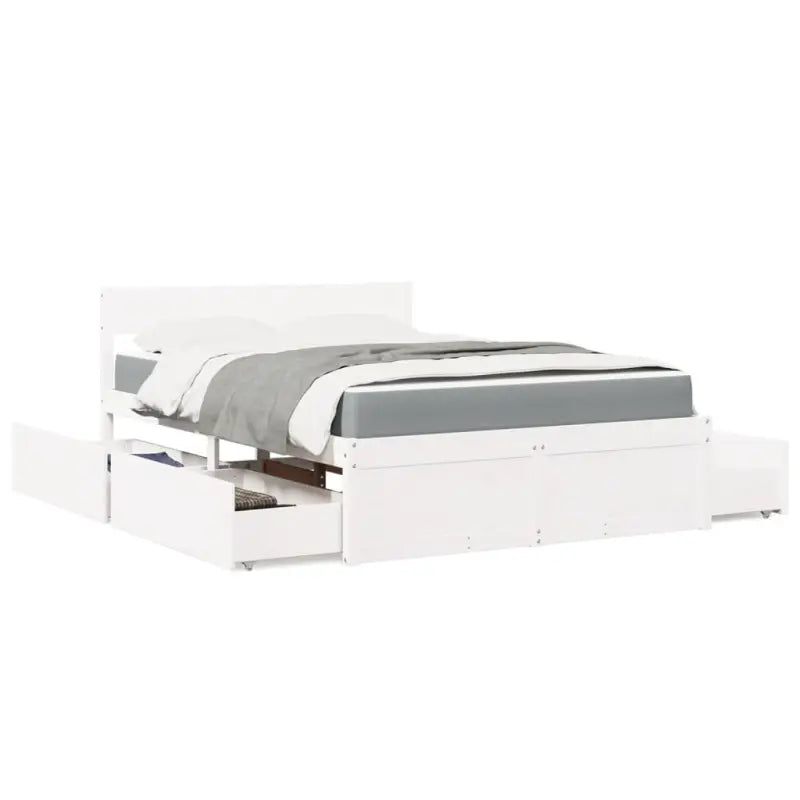 Tijdloos bedframe van massief grenenhout voor je slaapkamer - Wit / 120 x 200 cm - Bedden & bedframes