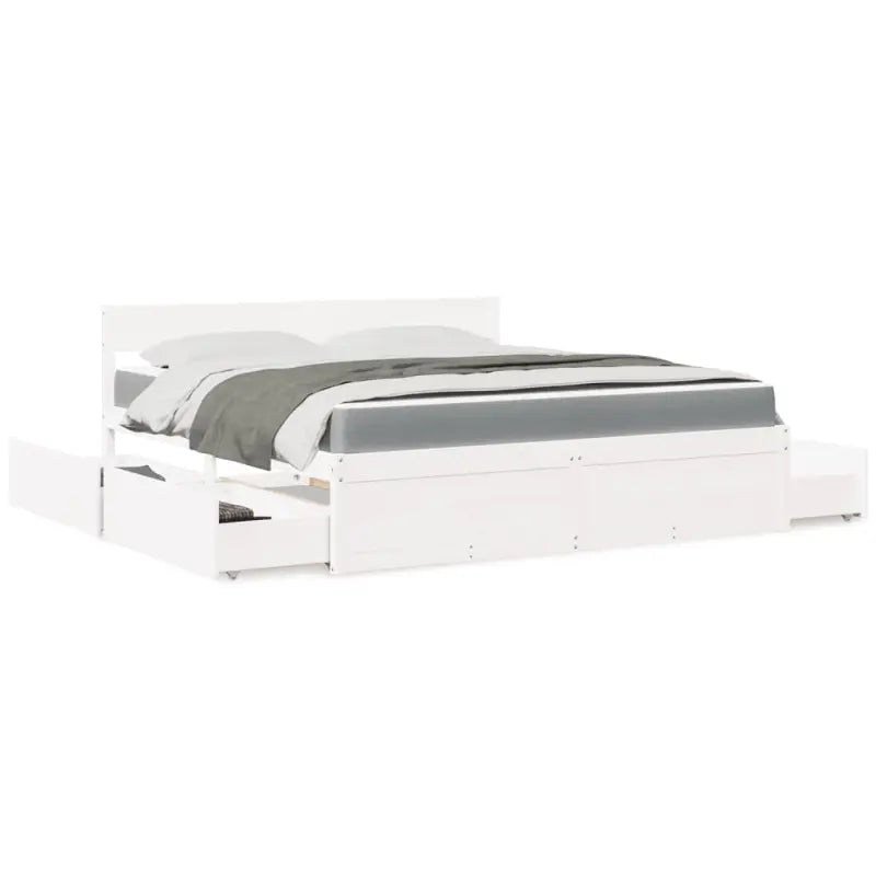 Tijdloos bedframe van massief grenenhout voor je slaapkamer - Wit / 180 x 200 cm - Bedden & bedframes
