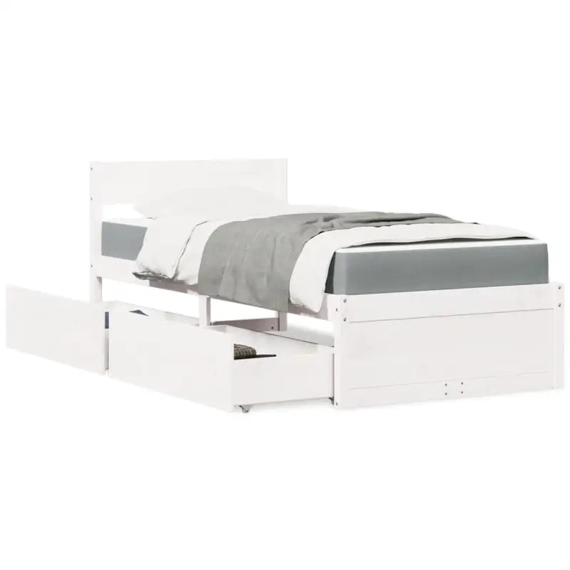 Tijdloos bedframe van massief grenenhout voor je slaapkamer - Wit / 90 x 190 cm - Bedden & bedframes