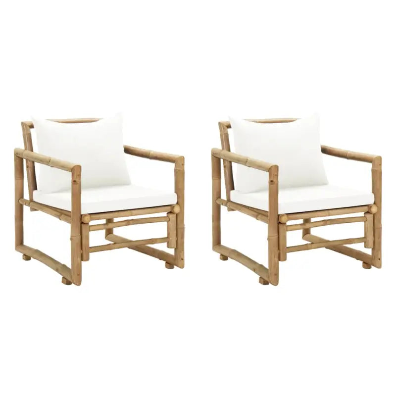Traditionele Bamboe Tuinstoelen voor Buitenplezier - Crème / 2 - Tuinstoelen