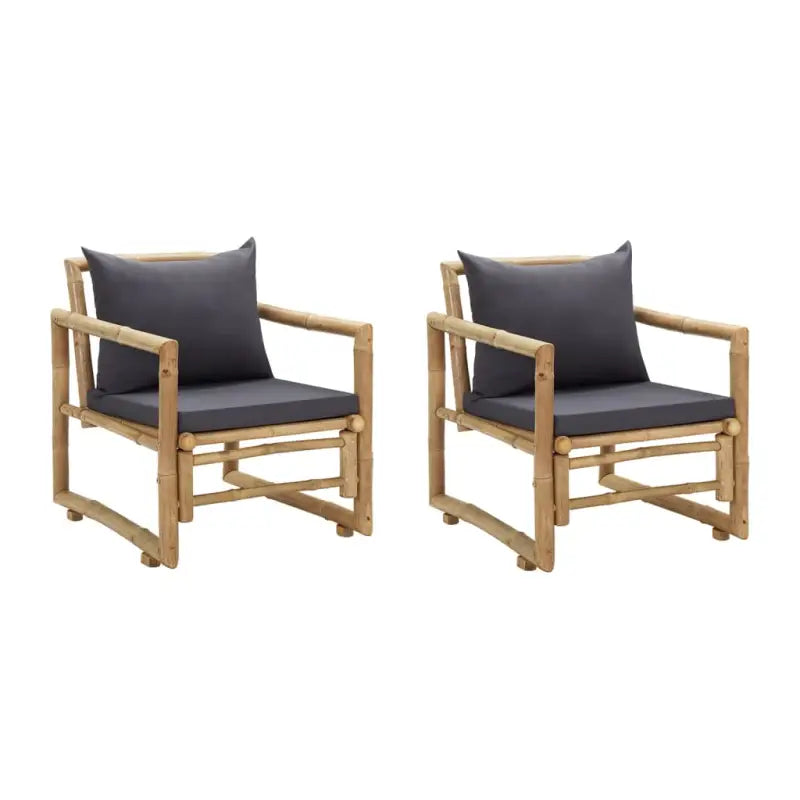 Traditionele Bamboe Tuinstoelen voor Buitenplezier - Grijs / 2 - Tuinstoelen