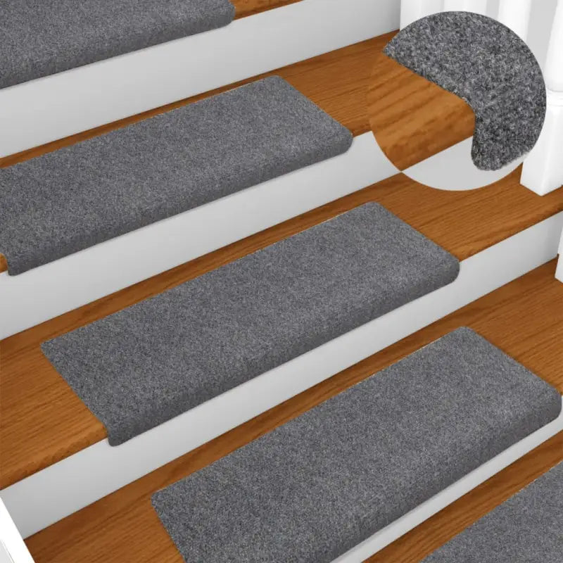 Trapmatten met genaaldvilte stof voor stijl en veiligheid in huis levering bevat - Lichtgrijs / 15 - Trapmatten