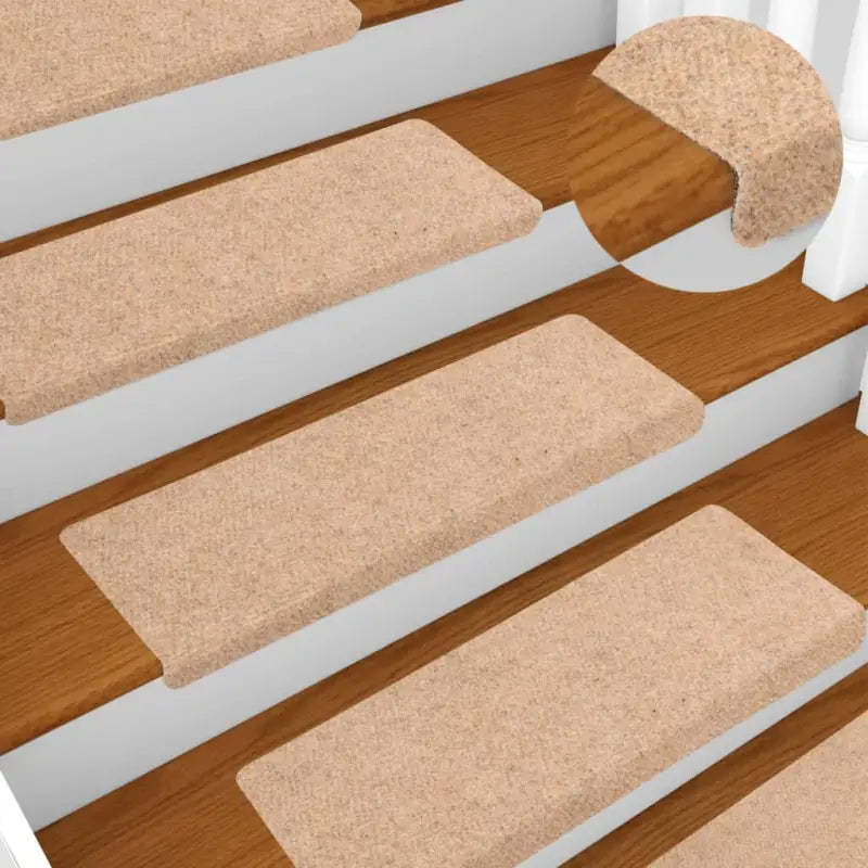 Trapmatten met genaaldvilte stof voor stijl en veiligheid in huis levering bevat - Crème / 10 - Trapmatten