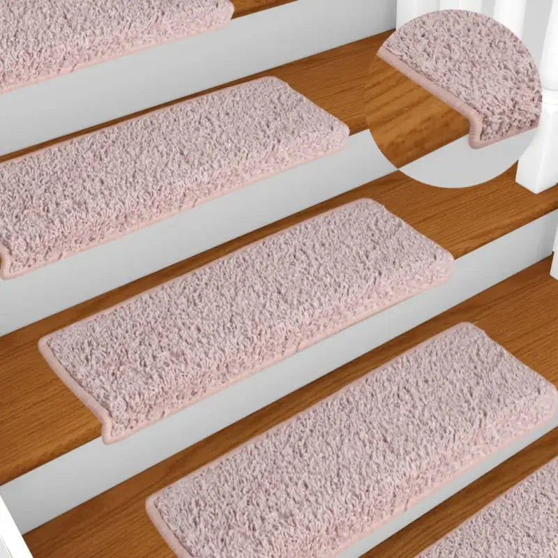 Trapmatten met levering bevat voor veiligheid en bescherming van je trap - Wit en roze / 65 x 21 x 4 cm / 15