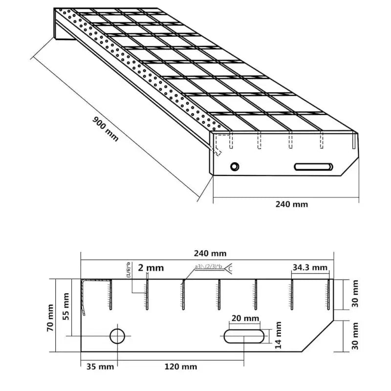 Trapmatten voor antislip trappen van gegalvaniseerd staal - Trapmatten