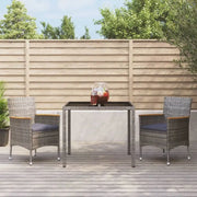 Trendige tuinset van poly rattan en gepoedercoat staal grijs materiaal - Tuinsets