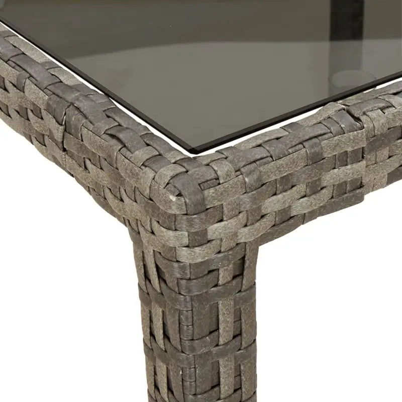Trendige tuinset van poly rattan en gepoedercoat staal grijs materiaal - Tuinsets