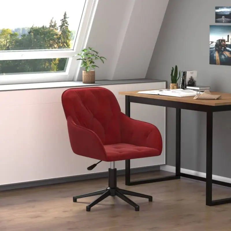 Trendy bureaustoel met verstelbare hoogte armleuning en elegant design - Wijnrood / 1 - Bureaustoelen