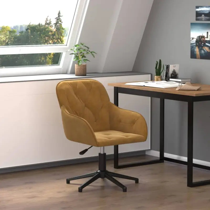 Trendy bureaustoel met verstelbare hoogte armleuning en elegant design - Bruin / 1 - Bureaustoelen