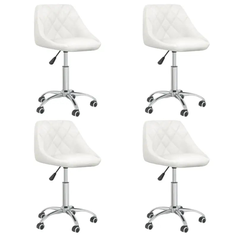Trendy draaibare eetkamerstoelen met comfortabel kunstleer - Wit / 4 - Eetkamerstoelen