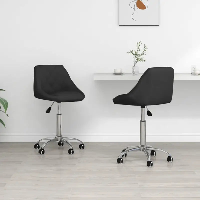 Trendy draaibare eetkamerstoelen met comfortabel kunstleer - Zwart / 2 - Eetkamerstoelen