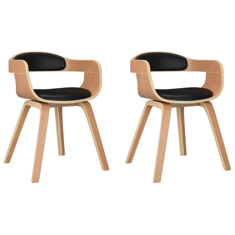 Trendy eetkamerstoelen met gebogen hout en kunstleer voor comfort - Eetkamerstoelen