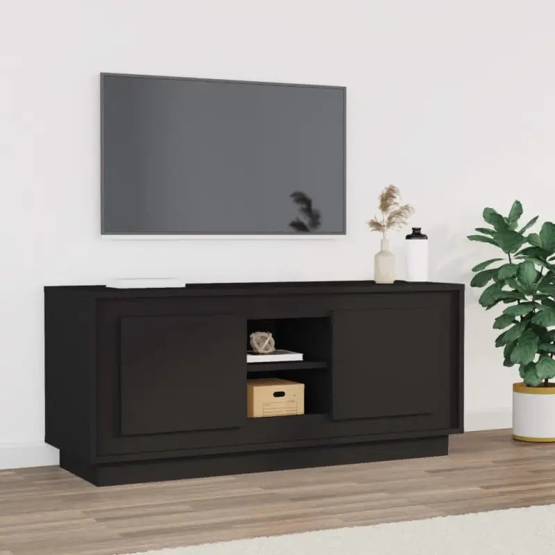 Trendy en stabiel tv-meubel van bewerkt hout voor elke woonkamer - Zwart / 1 - Tv-meubels