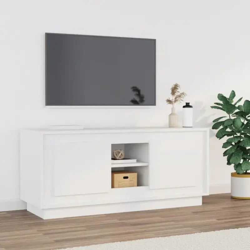 Trendy en stabiel tv-meubel van bewerkt hout voor elke woonkamer - Wit / 1 - Tv-meubels