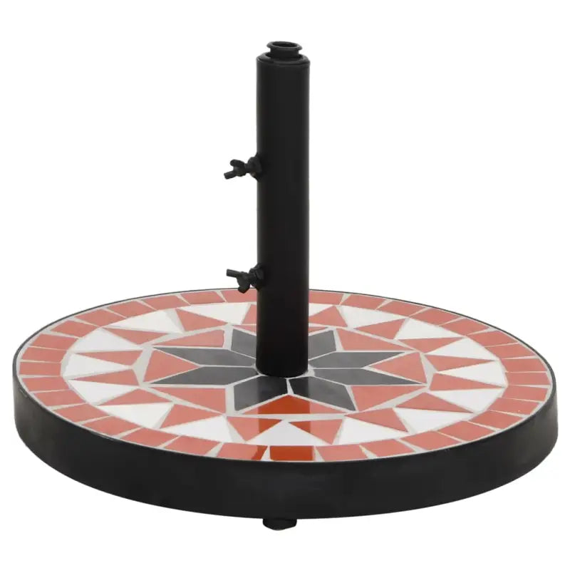 Trendy en stevige parasolvoet voor een veilige en stijlvolle buitenruimte - Terracotta en wit / 1 / Rond - Parasolvoeten