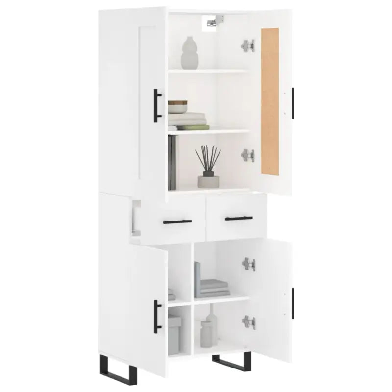 Trendy hoge kast in bewerkt hout met duurzame en stabiele afwerking - Dressoirs & buffetkasten