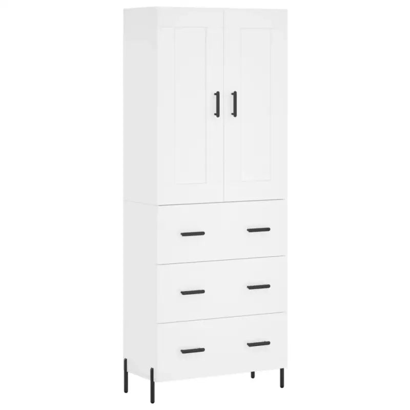 Trendy hoge kast van bewerkt hout met duurzame charme - Dressoirs & buffetkasten